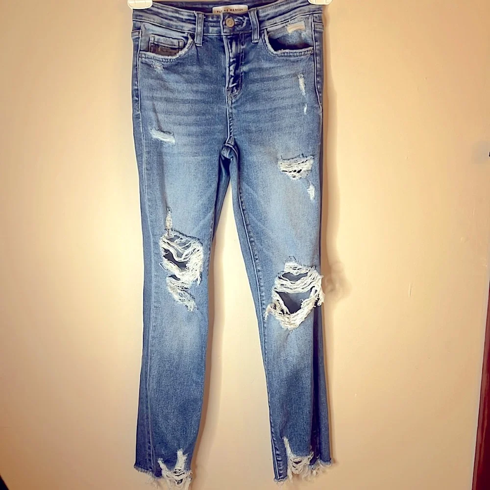 Flying Monkey Ripped Cropped Jeans. - Picture 1 of 6